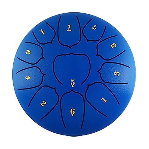 DuzLink Stahlzungentrommel Steel Tongue Drum, 6 Zoll 11 Tone Steel Pan Töne Schlaginstrument Zungentrommel mit Trommelschlägern, Hand Pan Drum für Meditation Yoga Klangheilung von DuzLink