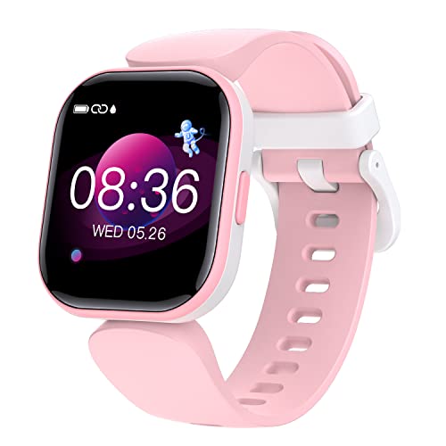 Dwfit Smartwatch Kinder,Fitness Tracker mit Pulsmesser Stoppuhr Fitness Uhr Kinder Uhr Kinder Geschenke Geburtstag für Jungen Mädchen für Android iOS Smartphone von Dwfit