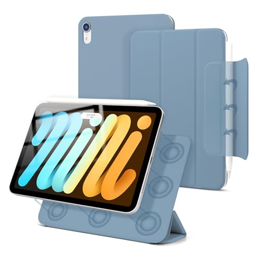 Dwopar Magnetische Hülle für iPad Mini 7 A17 Pro, Slim Smart Folio für iPad Mini 7. / 6. Generation 8,3 Zoll 2024/2021 Modell, leichter dreifach faltbarer Ständer, Auto Sleep/Wake, Unterstützung von Dwopar