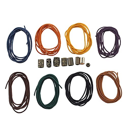 8 Rollen elastische Bänder für TN Traveler Notebook, 8 Meter elastische Gummikordel mit 8 dekorativen Knebeln, DIY-Reparatur-Set für nachfüllbares Leder-Reisetagebuch von Dwpetzo