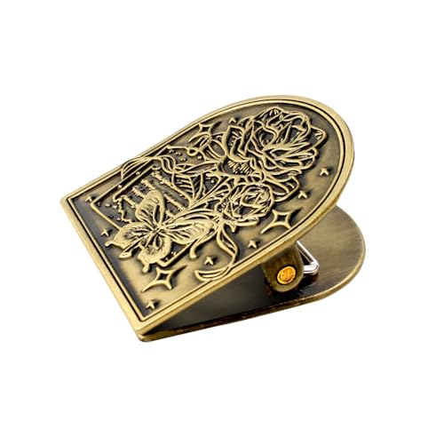 Dwpetzo Rose & Schmetterling Metall Buchclip für Reisende, Notizbuch-Zubehör, dekorativer Binder-Tagebuch-Clip für Moterm Seitenhalter, kompatibel mit Midori, Art Journaling Charms von Dwpetzo
