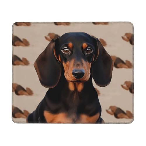 Mauspad mit Dackel-Motiv, wasserdicht, Gaming-Mauspad für Büro, Computer, Schreibtischunterlage mit rutschfester Gummiunterseite, waschbares Stoff-Mauspad, 21,1 x 26,2 cm Mauspad mit Dackel-Motiv, wasserdicht, Gaming-Mauspad für Büro, Computer, Schreibtischunterlage mit rutschfester Gummiunterseite, waschbares Stoff-Mauspad, 21,1 x 26,2 cm von Dwrepo