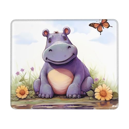 Mauspad mit Schmetterlings- und Nilpferddruck, quadratisch, Computer-Mauspad, Gaming-Mauspad, rutschfeste Mauspads für Zuhause, Büro, 17,8 x 21,8 cm Mauspad mit Schmetterlings- und Nilpferddruck, quadratisch, Computer-Mauspad, Gaming-Mauspad, rutschfeste Mauspads für Zuhause, Büro, 17,8 x 21,8 cm von Dwrepo