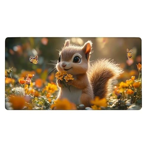 Schreibtischunterlage Eichhörnchen Mauspad Schmetterling Mousepad XXL 600x300X0.3MM, Mouse Pad Anti-Rutsch mit Vernähte Kanten, Erweiterter Schreibtisch Unterlage für Tastatur, Office Deko -1103 Schreibtischunterlage Eichhörnchen Mauspad Schmetterling Mousepad XXL 600x300X0.3MM, Mouse Pad Anti-Rutsch mit Vernähte Kanten, Erweiterter Schreibtisch Unterlage für Tastatur, Office Deko -1103 von Dxoaoocc