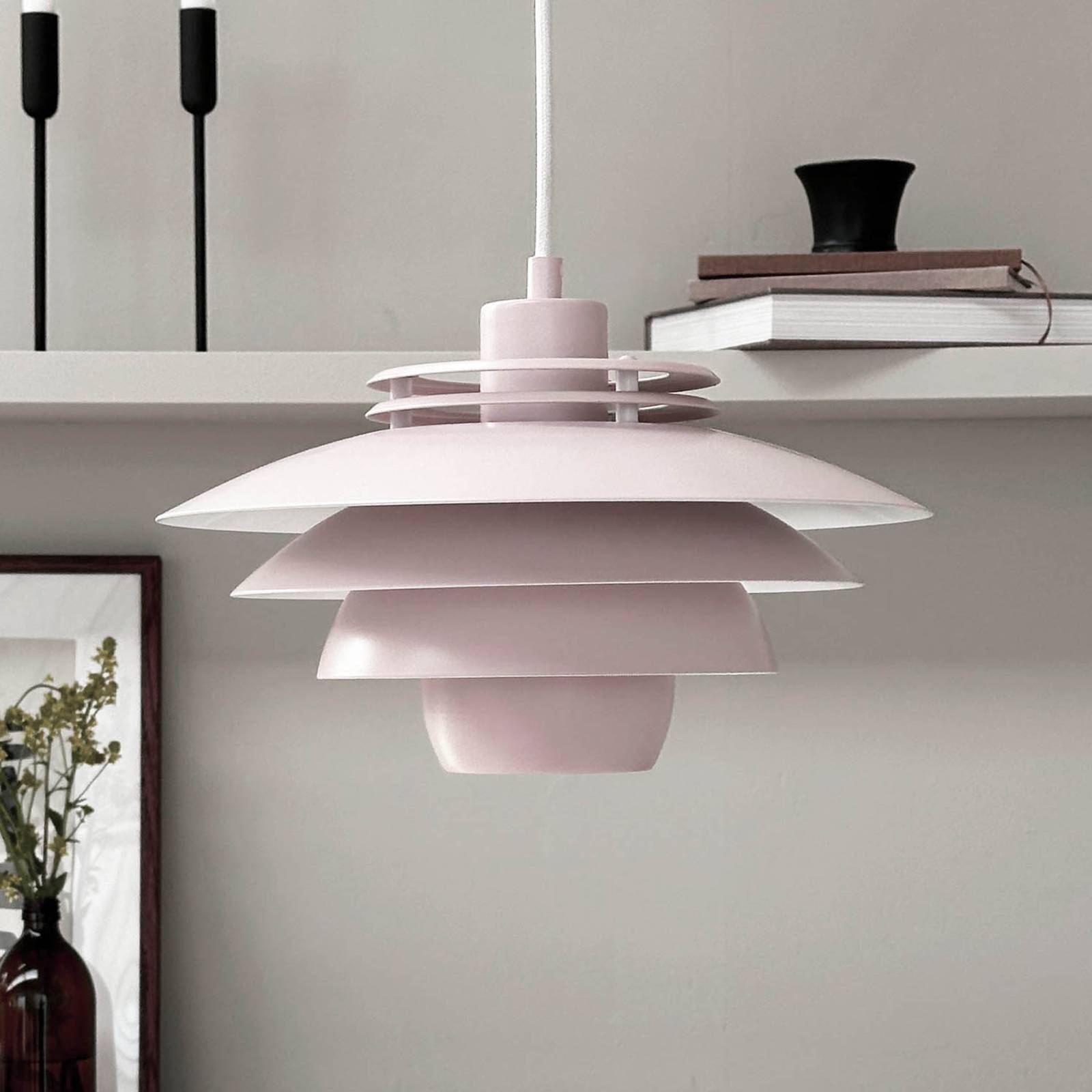 Dyberg Larsen Hängelampe Ejka mini, rosa, Ø 30 cm, Metall von Dyberg Larsen