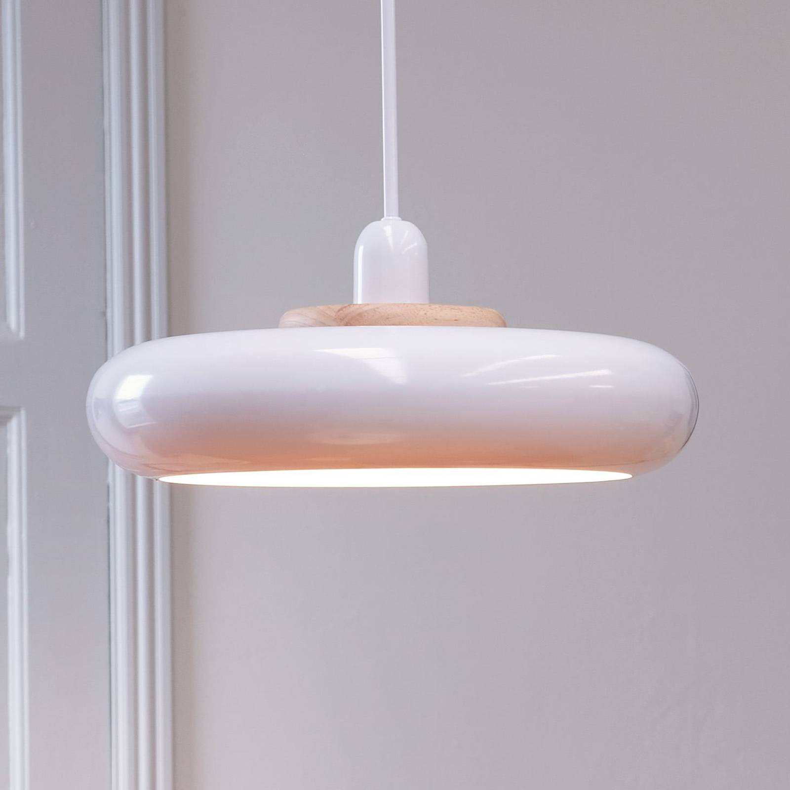 Dyberg Larsen Hängelampe Planet, weiß, Ø 40 cm, Metall von Dyberg Larsen