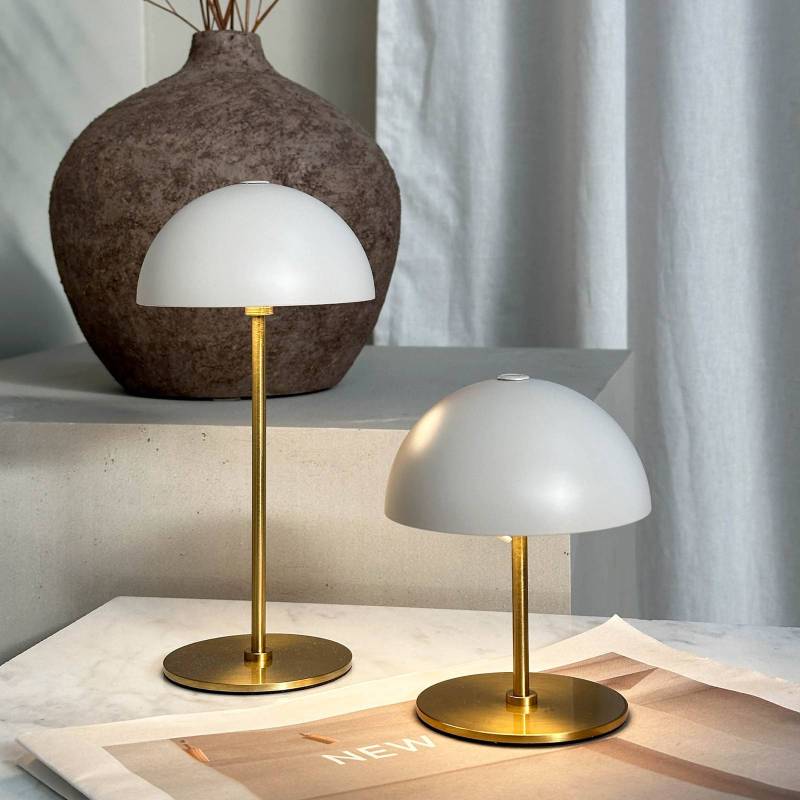 Dyberg Larsen LED-Akku-Tischlampe Along, beige, Höhe 20 cm von Dyberg Larsen