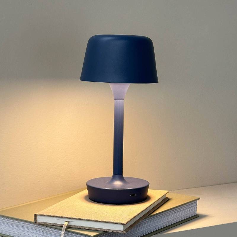 Dyberg Larsen LED-Akku-Tischlampe Flow, blau, Höhe 25 cm von Dyberg Larsen
