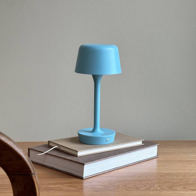 Dyberg Larsen LED-Akku-Tischlampe Flow, hellblau, Höhe 25 cm von Dyberg Larsen