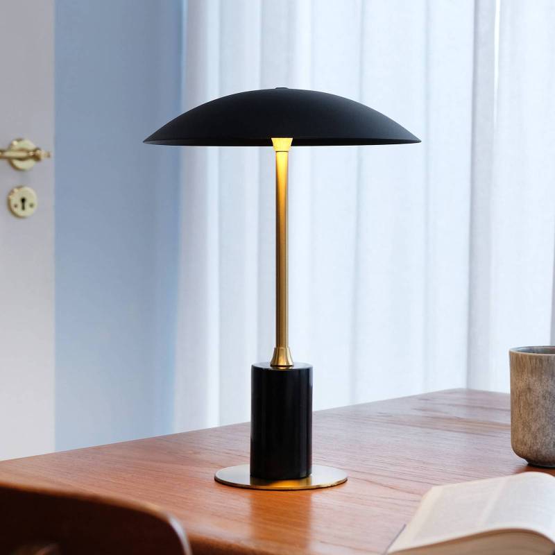 Dyberg Larsen LED-Akku-Tischlampe Moon, schwarz, Höhe 33 cm von Dyberg Larsen