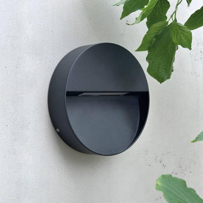 Dyberg Larsen LED-Außenwandlampe Pluto, schwarz, Ø 15 cm von Dyberg Larsen