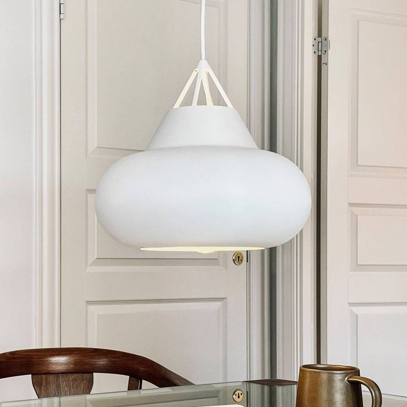 Dyberg Larsen Pendellampe Polo, weiß, Ø 29 cm, Metall von Dyberg Larsen