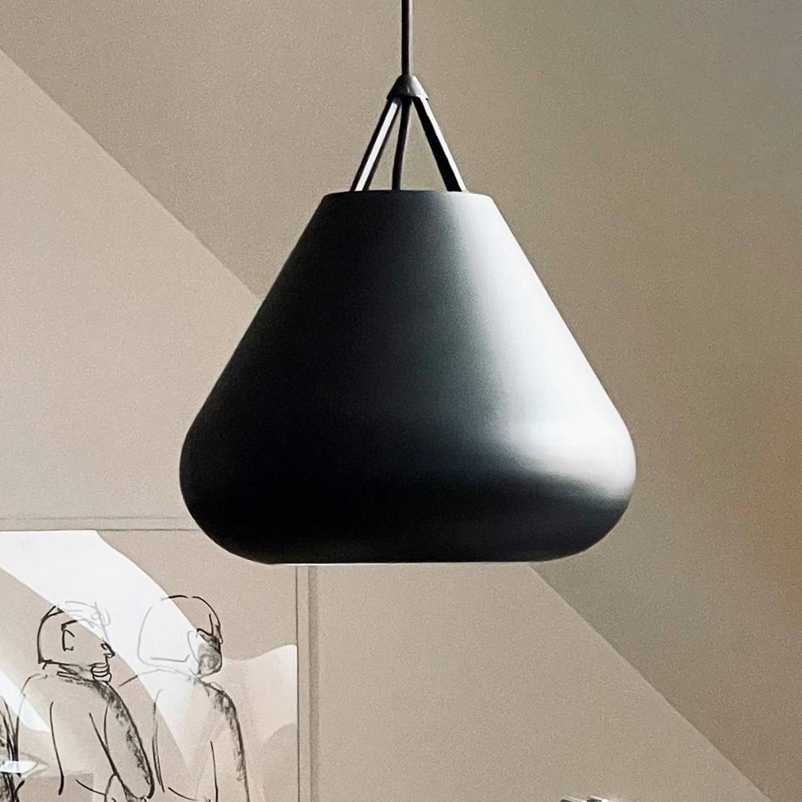 Dyberg Larsen Pendellampe Volta, schwarz, Ø 26 cm, Metall von Dyberg Larsen