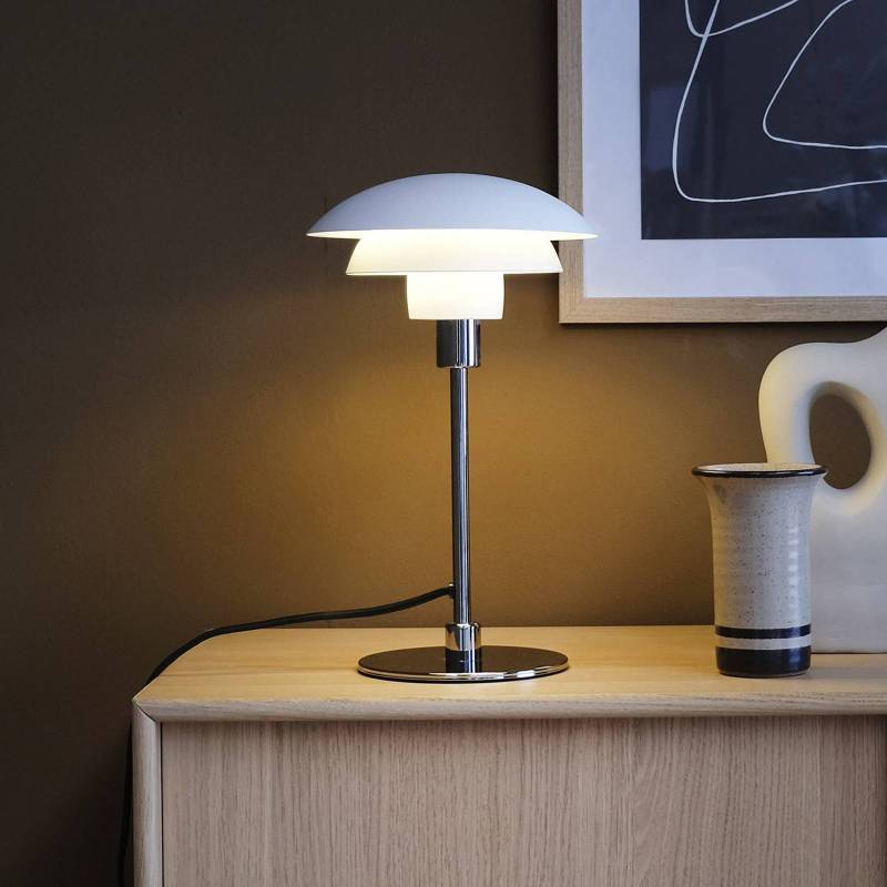 Dyberg Larsen Tischlampe Morph, weiß, Höhe 35 cm, Metall von Dyberg Larsen