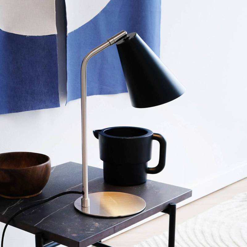 Dyberg Larsen Tischlampe Oswald, schwarz/stahl, Höhe 40 cm von Dyberg Larsen