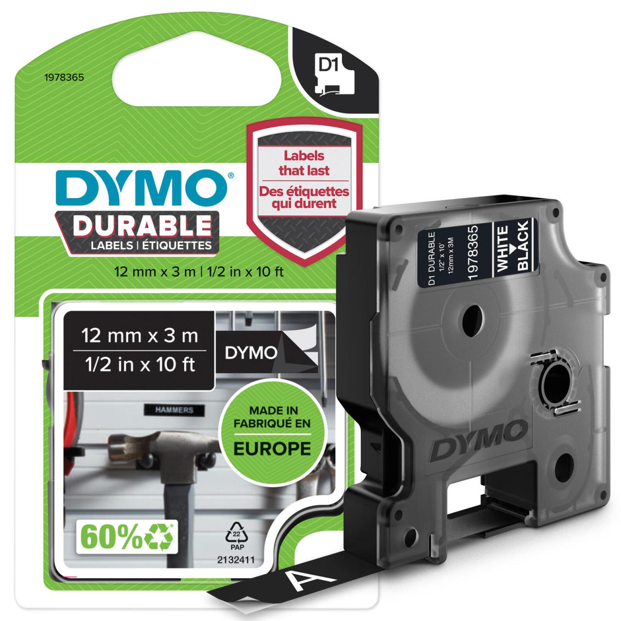 DYMO® Original D1-Schriftband "Hochleistung" für LabelManager™ 12mm x 3m - Po... von Dymo
