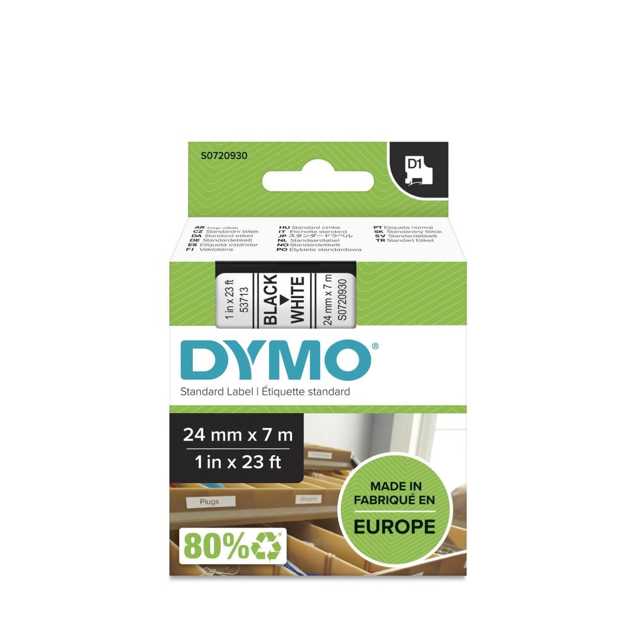 DYMO® Original D1-Schriftband für LabelManager™ 24mm x 7m - schwarz auf weiß von Dymo