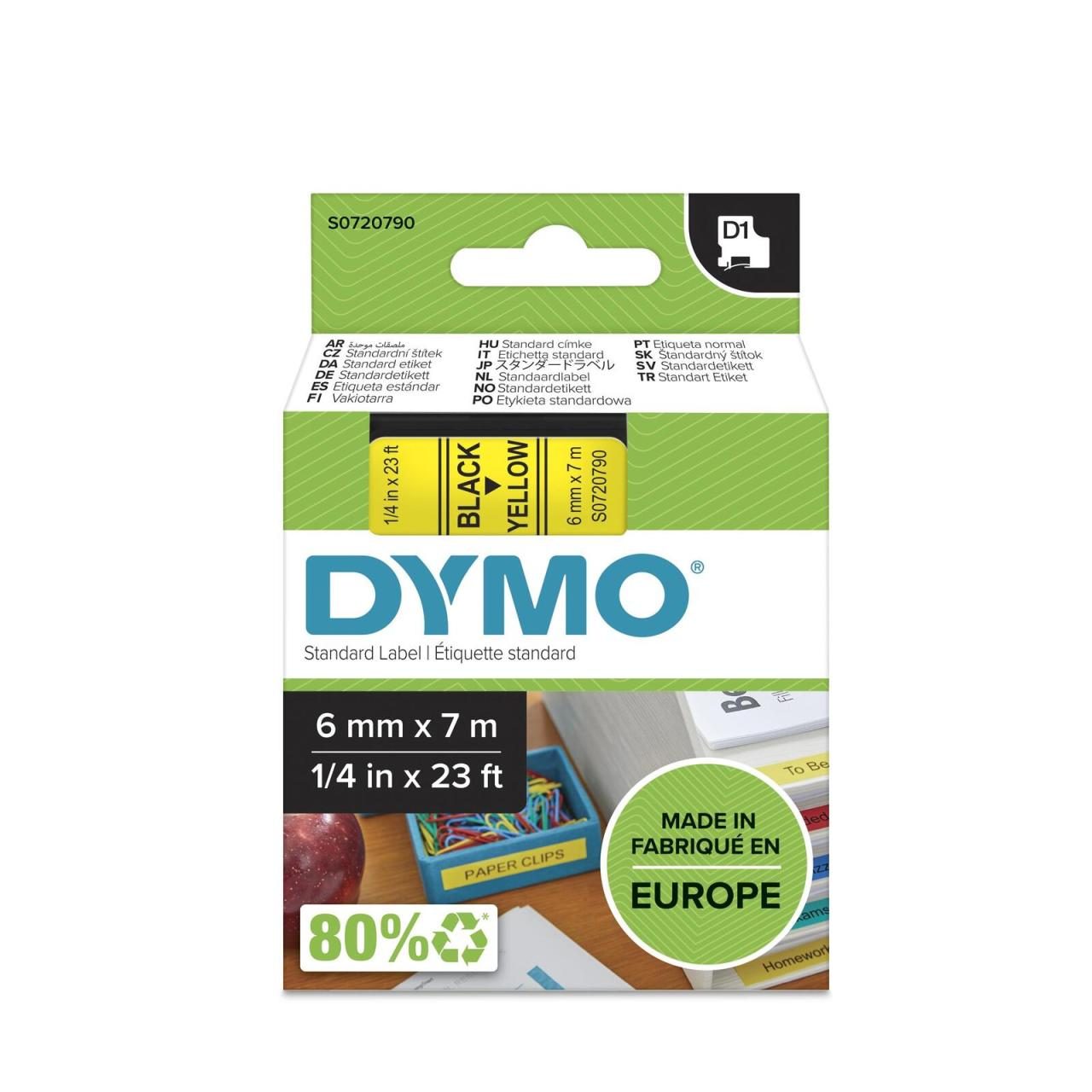 DYMO® Original D1-Schriftband für LabelManager™ 6mm x 7m - schwarz auf gelb von Dymo