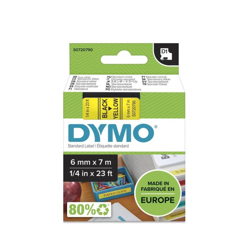 DYMO® Original D1-Schriftband für LabelManager™ 6mm x 7m - schwarz auf gelb von Dymo