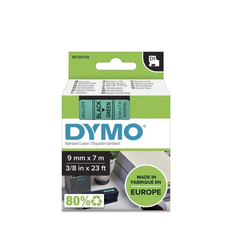 DYMO® Original D1-Schriftband für LabelManager™ 9mm x 7m - schwarz auf grün von Dymo