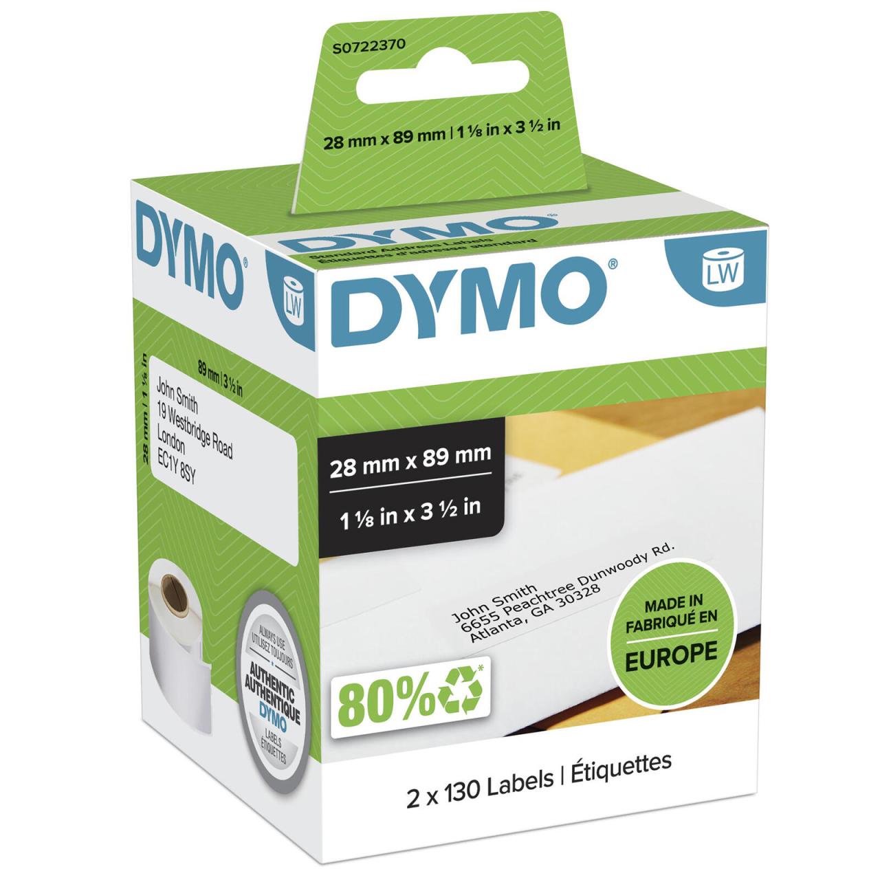 DYMO® Original Etikett für LabelWriter™, Adressen - weiss - permanent haftend... von Dymo