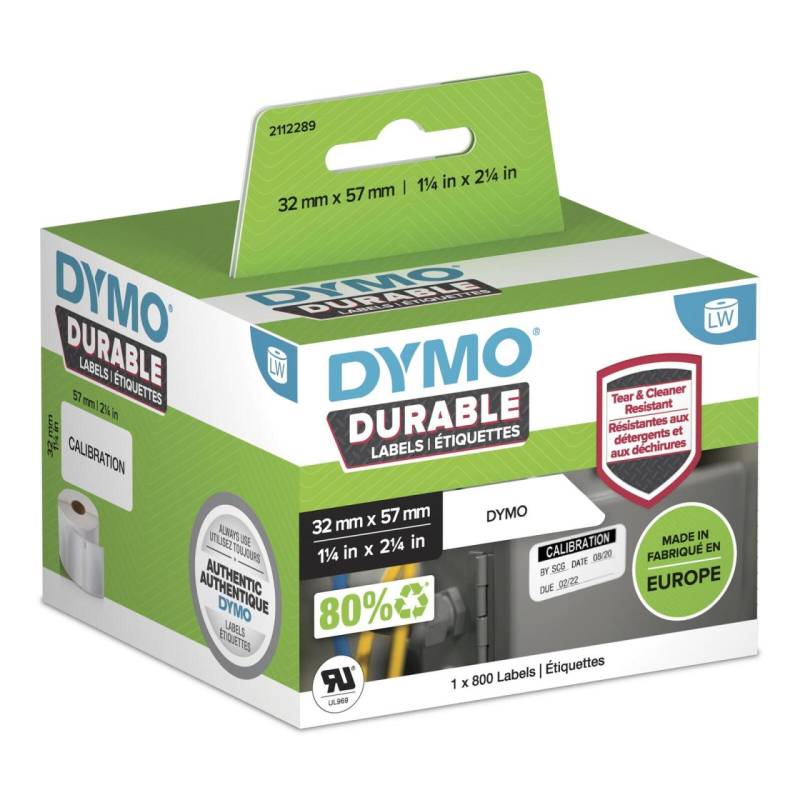 DYMO® Original Hochleistung Etikett für LabelWriter™, Kunststoff - weiss - pe... von Dymo