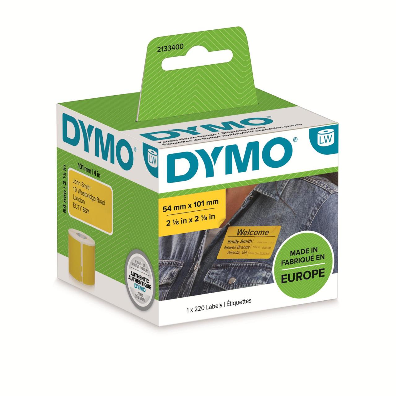 DYMO® Original Etikett für LabelWriter™ 54mm x 101mm - Gelb von Dymo