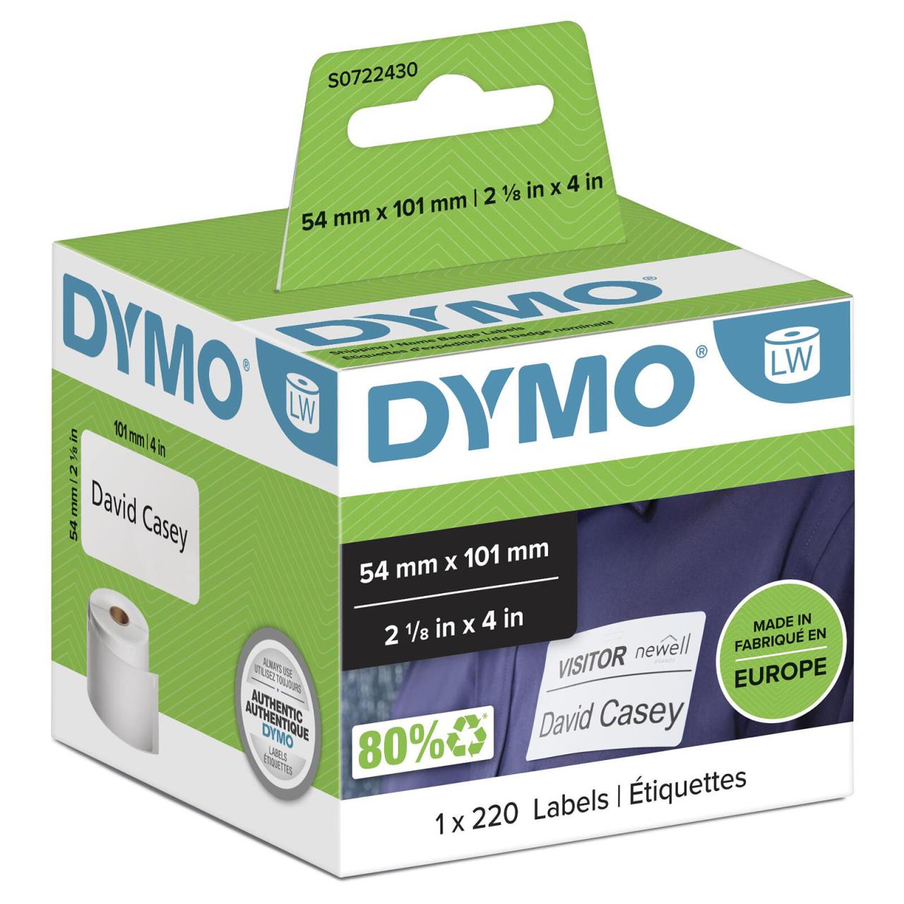 DYMO® Original Etikett für LabelWriter™, Versand - weiss - permanent haftend,... von Dymo