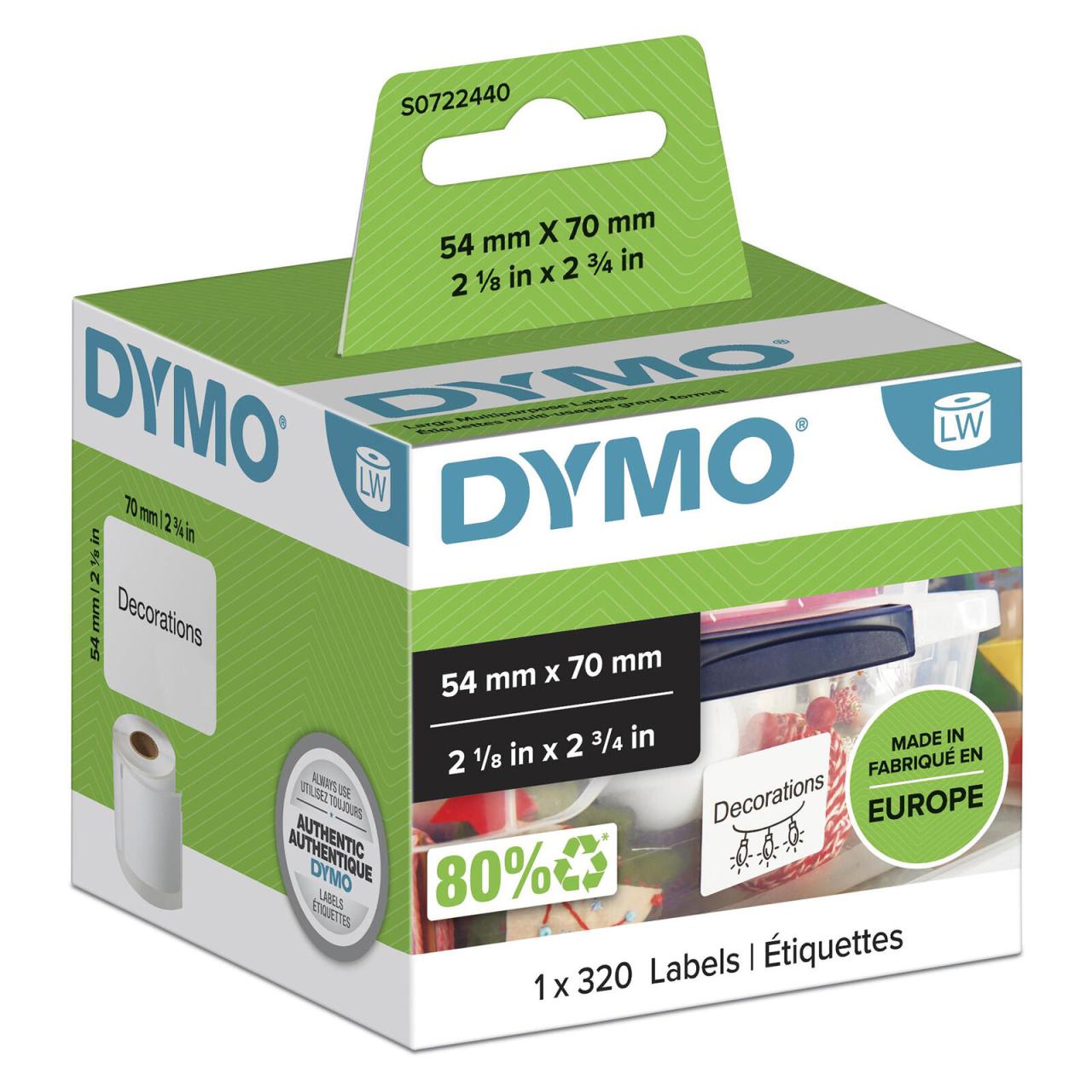 DYMO® Original Etikett für LabelWriter™, Mehrzweck - weiss - permanent haften... von Dymo