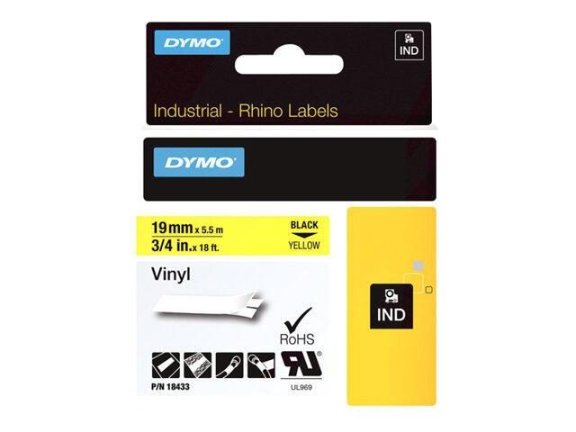 DYMO® Original IND-Schriftband für Rhino™ Vinyl 19mm x 5,5m - schwarz auf gelb von Dymo