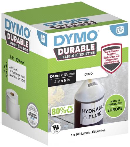 DYMO 2112287 Etiketten Rolle 159 x 104mm Polypropylen-Folie Weiß 200 St. Permanent haftend Universa von Dymo