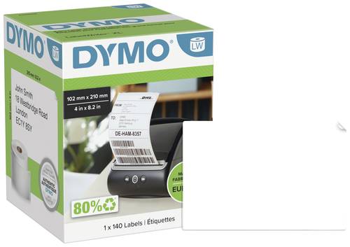 DYMO 2166659 Etiketten Rolle 102 x 210mm Weiß 140 St. Permanent haftend Versand-Etiketten von Dymo