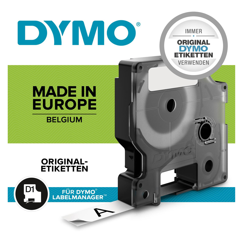 DYMO D1 Schriftbandkassette rot/weiß, 12 mm x 7 m von Dymo