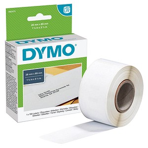 DYMO Endlosetikettenrolle für Etikettendrucker 1983173 weiß, 28,0 x 89,0 mm, 1 x 130 Etiketten von Dymo