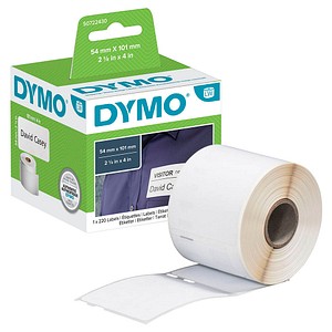 DYMO Endlosetikettenrolle für Etikettendrucker S0722430 weiß, 54,0 x 101,0 mm, 1 x 220 Etiketten von Dymo