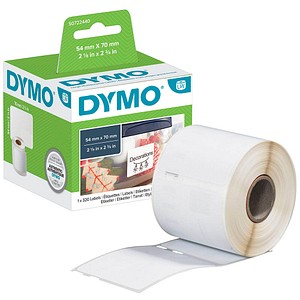 DYMO Endlosetikettenrolle für Etikettendrucker S0722440 weiß, 54,0 x 70,0 mm, 1 x 320 Etiketten von Dymo