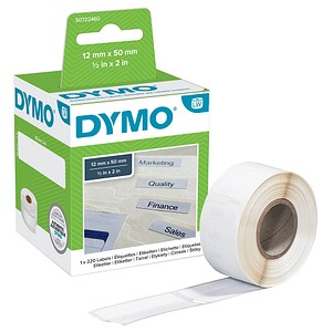 DYMO Endlosetikettenrolle für Etikettendrucker S0722460 weiß, 12,0 x 50,0 mm, 1 x 220 Etiketten von Dymo
