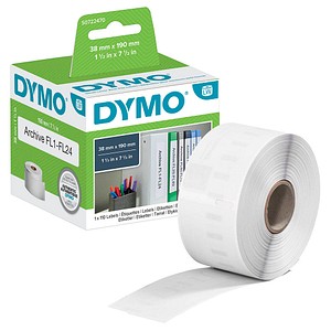 DYMO Endlosetikettenrolle für Etikettendrucker S0722470 weiß, 38,0 x 190,0 mm, 1 x 110 Etiketten von Dymo