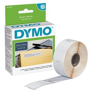 DYMO Endlosetikettenrolle für Etikettendrucker S0722520 weiß, 25,0 x 54,0 mm, 1 x 500 Etiketten von Dymo