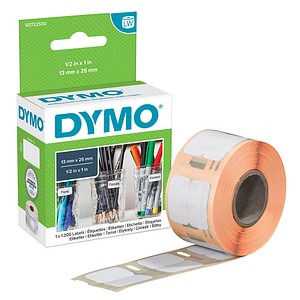 DYMO Endlosetikettenrolle für Etikettendrucker S0722530 weiß, 13,0 x 25,0 mm, 1 x 1.000 Etiketten von Dymo