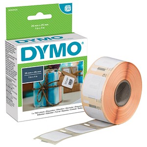 DYMO Endlosetikettenrolle für Etikettendrucker S0929120 weiß, 25,0 x 25,0 mm, 1 x 750 Etiketten von Dymo