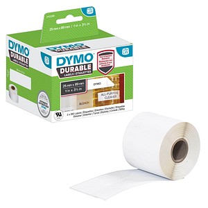 DYMO Endlosetikettenrollen für Etikettendrucker 1933081 weiß, 25,0 x 89,0 mm, 2 x 350 Etiketten von Dymo