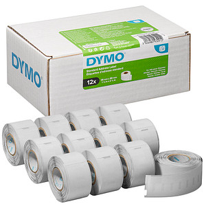 DYMO Endlosetikettenrollen für Etikettendrucker S0722370 weiß, 28,0 x 89,0 mm, 12 x 130 Etiketten von Dymo