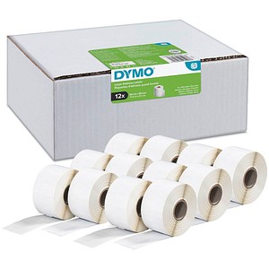 DYMO Endlosetikettenrollen für Etikettendrucker S0722400 weiß, 89,0 x 36,0 mm, 12 x 260 Etiketten von Dymo