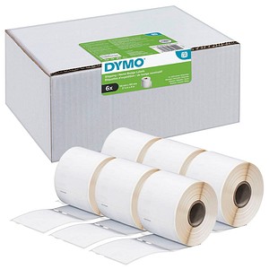 DYMO Endlosetikettenrollen für Etikettendrucker S0722430 weiß, 54,0 x 101,0 mm, 6 x 220 Etiketten von Dymo
