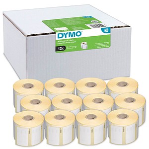 DYMO Endlosetikettenrollen für Etikettendrucker S0722540 weiß, 57,0 x 32,0 mm, 12 x 1000 Etiketten von Dymo