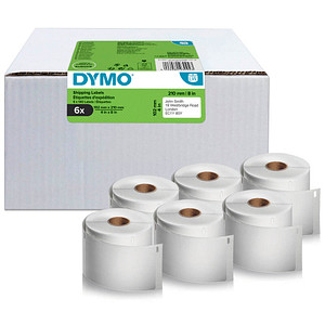 DYMO Endlosetikettenrollen für Etikettendrucker weiß, 102,0 x 210,0 mm, 6 x 140 Etiketten von Dymo