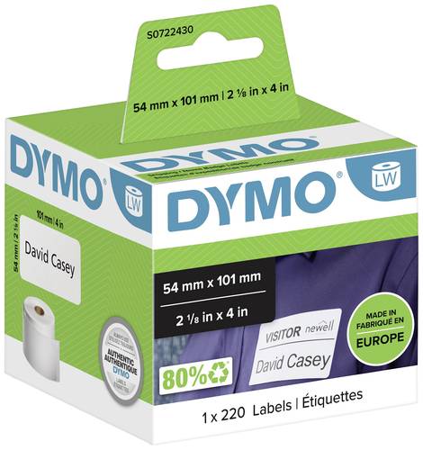 DYMO Etiketten Rolle 99014 S0722430 101 x 54mm Papier Weiß 220 St. Permanent haftend Versand-Etiket DYMO Etiketten Rolle 99014 S0722430 101 x 54mm Papier Weiß 220 St. Permanent haftend Versand-Etiket von Dymo