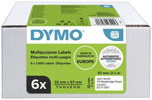 DYMO Etiketten Rolle Kombi-Pack 2093094 2093094 57 x 32mm Papier Weiß 6000 St. Permanent haftend Un DYMO Etiketten Rolle Kombi-Pack 2093094 2093094 57 x 32mm Papier Weiß 6000 St. Permanent haftend Un von Dymo