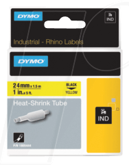 DYMO IND 1805444 - DYMO IND Schrumpfschlauch, 24mm, schwarz/gelb von Dymo